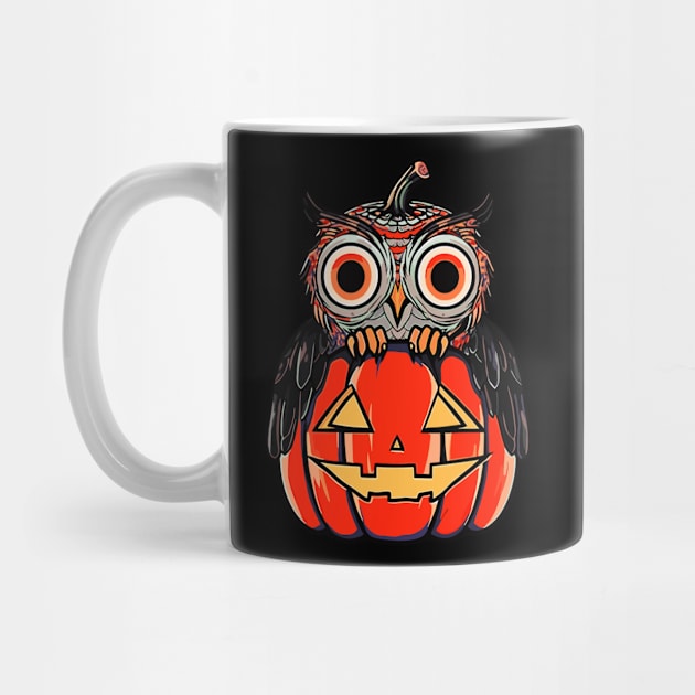 Owl & Jack O' Lantern: Halloween Pumpkin Trick or Treat Design by laverdeden